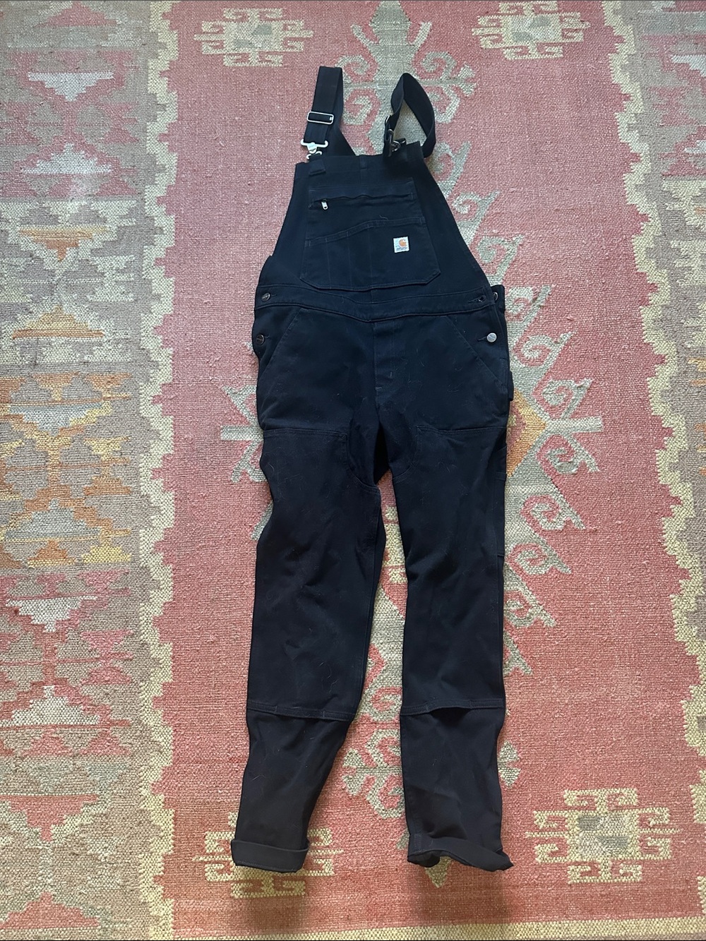 Carhartt Black Women's Duck Bib Overalls with Adjustable Straps - relaxed fit